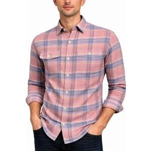BROOKS BROTHERS Plaid Twill Cotton Two Chest Pockets  Sport Work Shirt M